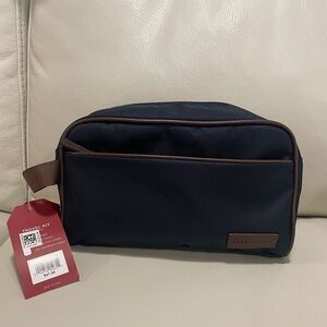 Perry Ellis Navy and Brown Travel Kit Toiletry Bag